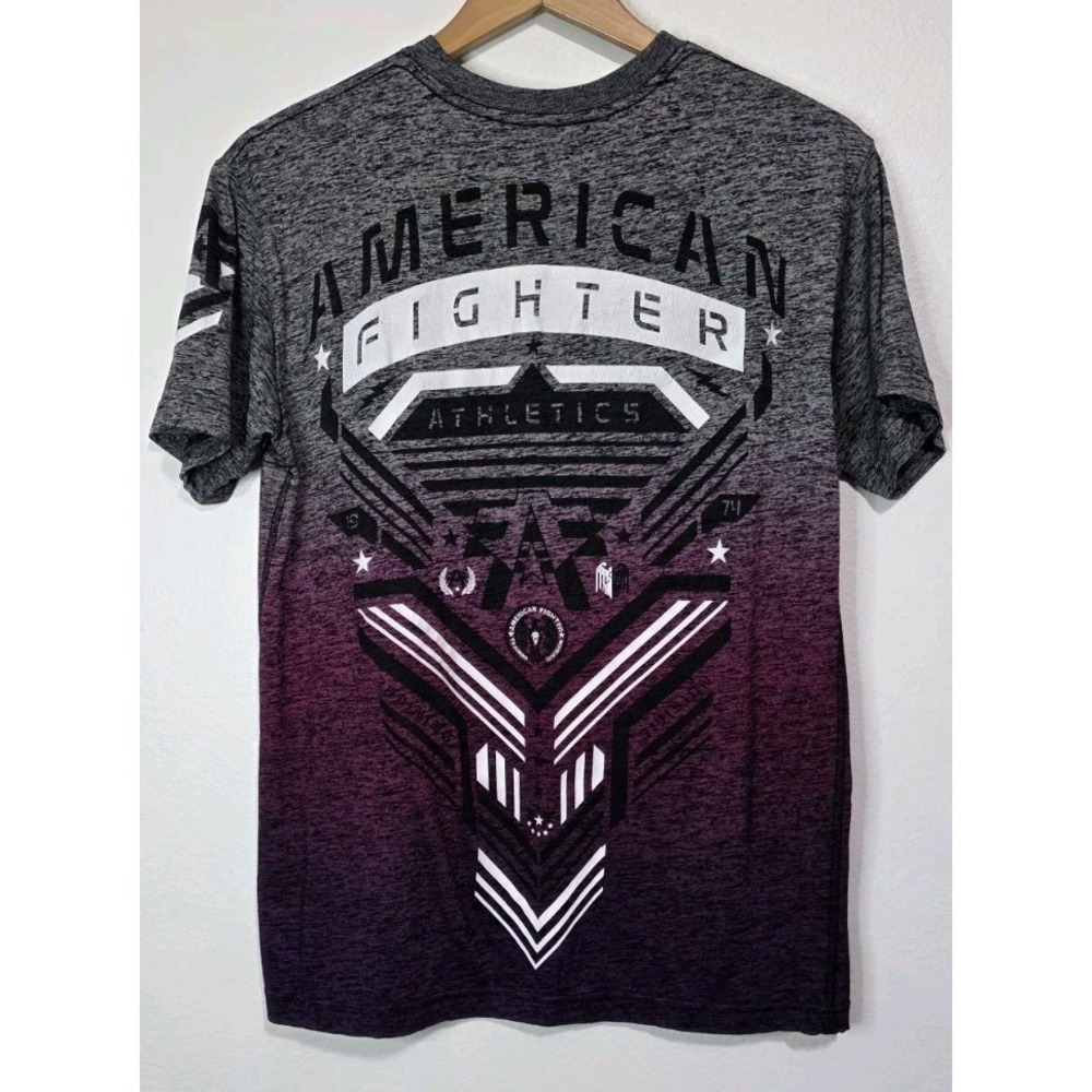 NEW American Fighter Tee Shirt Pink Gray Men M Casual BKE MMA Performance